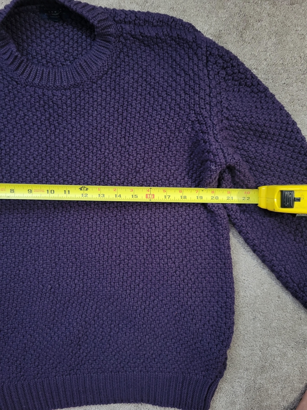Scappino Marine Purple Merino Wool Blend Heavyweight Knit Crewneck Sweater Italy - Picture 3 of 8